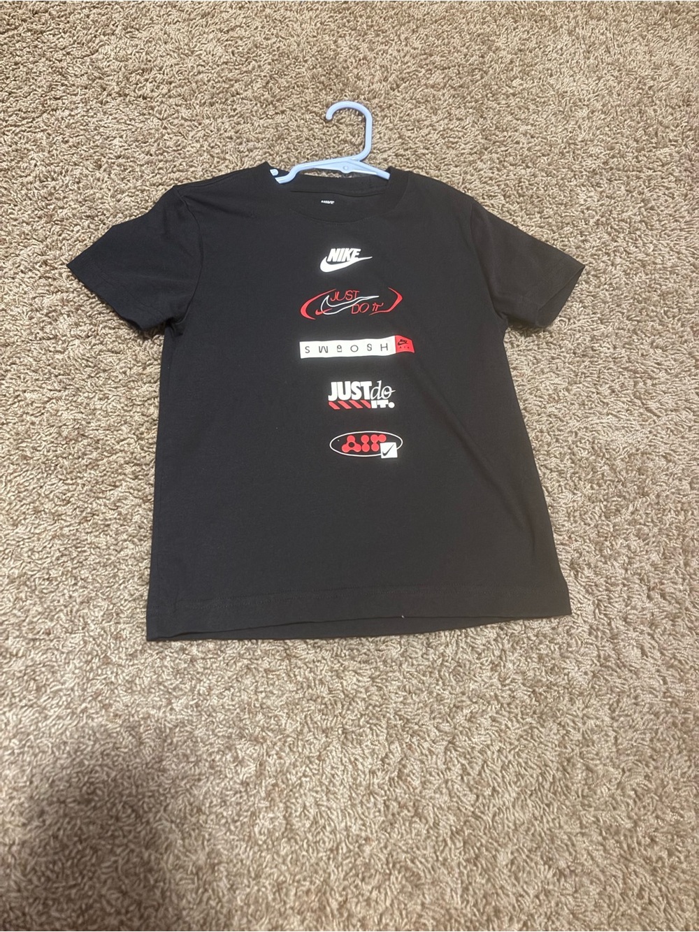 Nike Black Short Sleeve Tee with Red & White Logos
